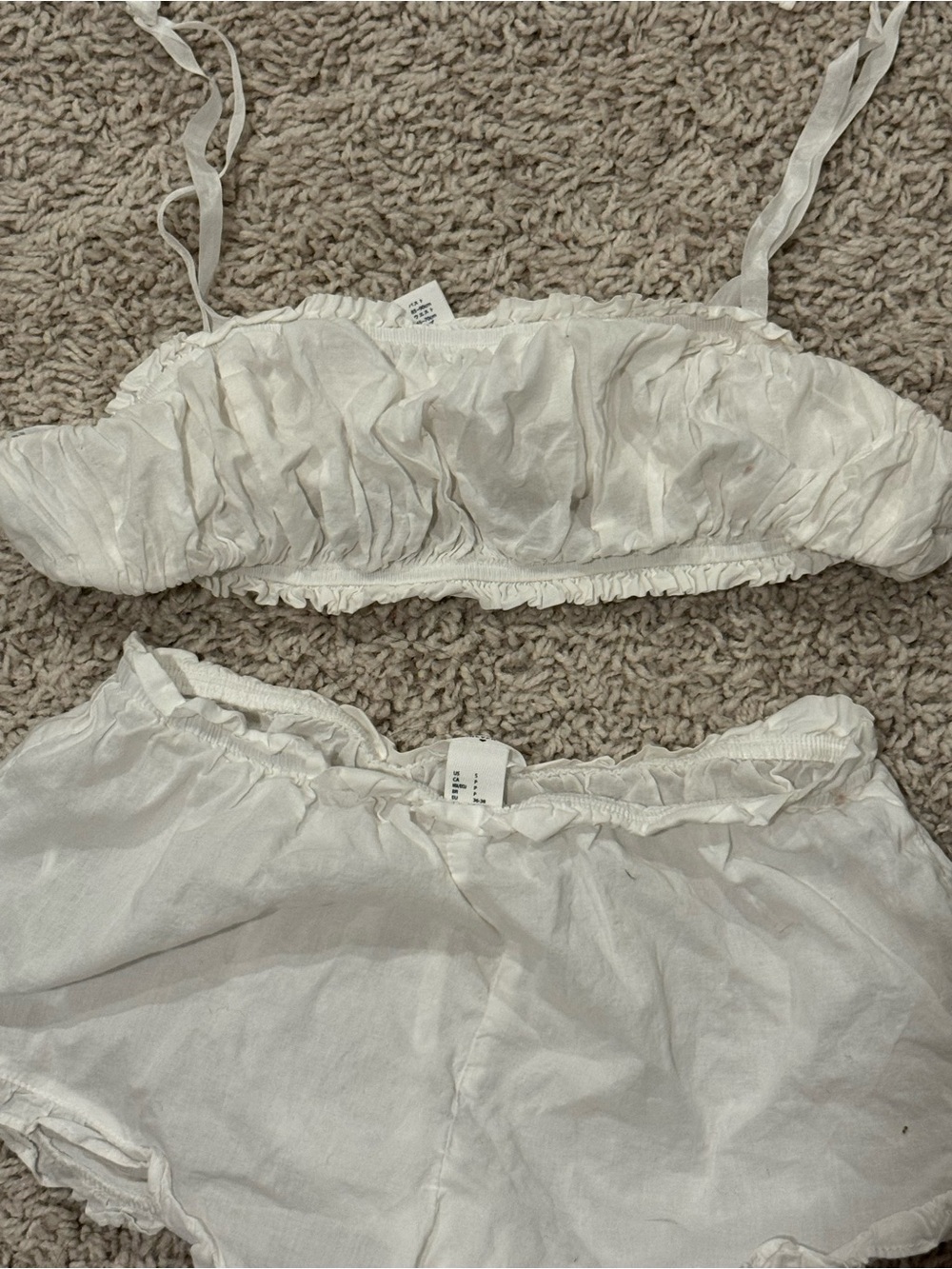 White Sleep Set - Bralette & Shorts - Picture 2 of 3